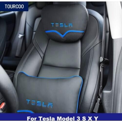 Car Seat Head Rest Neck Pillow Back Support for Tesla Model 3 S X Y Car Styling Memory Foam Comfort Cushion Protect Accessories