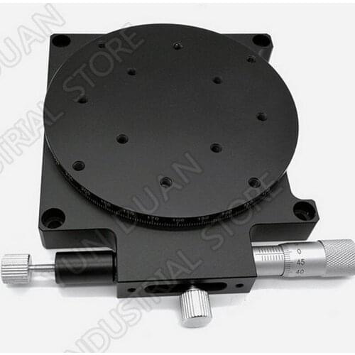 R Axis 90MM 3.5" Manual 360 Degrees Rotary Sliding Table Micrometer Precision Displacement Angle Adjust Platform Optical RS90-L