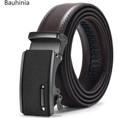 2021New Men Top Quality Genuine Luxury Leather Waist Business Belt 130*3.1CM Black Male Automatic Buckle Suit Belts