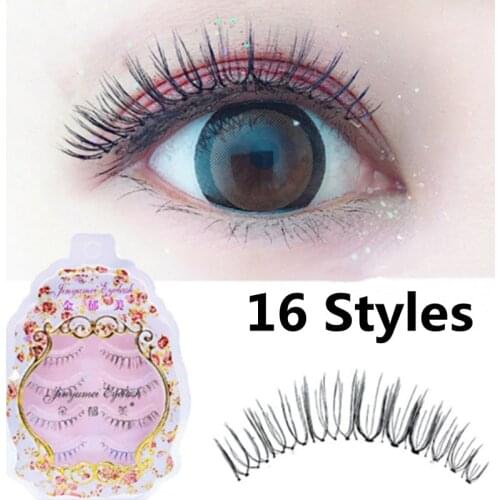 M07 Hand Made sharpened Straight Lower Lashes false eyelashes 4pair/set false eyelashes No trace Transparent stem under fake eye