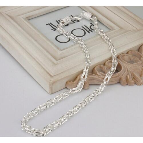 Silver color exquisite noble luxury gorgeous charm fashion women men nice hot Necklace 20 inches Silver jewelry N048