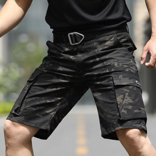 Men Summer Camouflage Tactical Shorts Outdoor Sports Training Military Camo Pants Casual Multi-pockets Urban Combat Cargo Pants