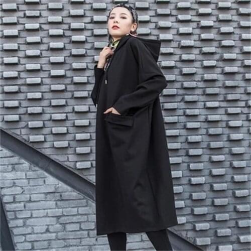 Dark over-the-knee one-piece dress casual slimming long skirt BF style simple