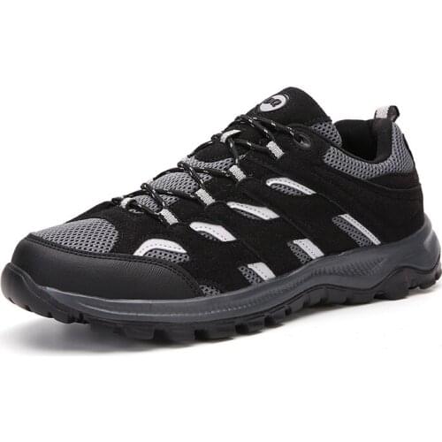 Comfortable Hiking Shoes Men Sports Trekking Outdoor Climbing Shockproof Jogging Sneaker Breathable Lace Up Wear-resistant Soft
