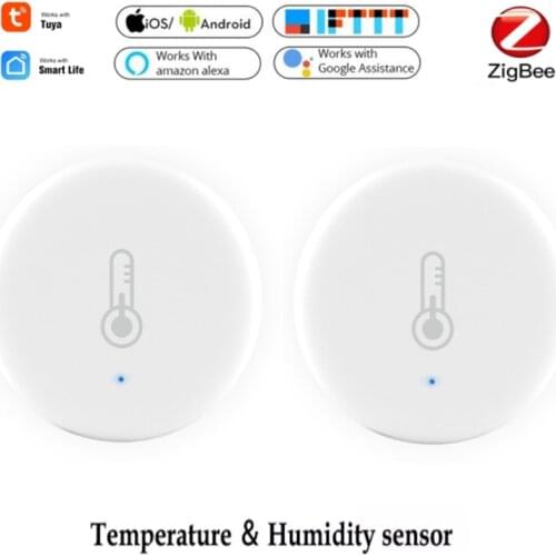 1/4pcs Tuya ZigBee Smart Temperature And Humidity Sensor Work With Alexa Google Home Smart Life App Wireless Gateway Hub Control