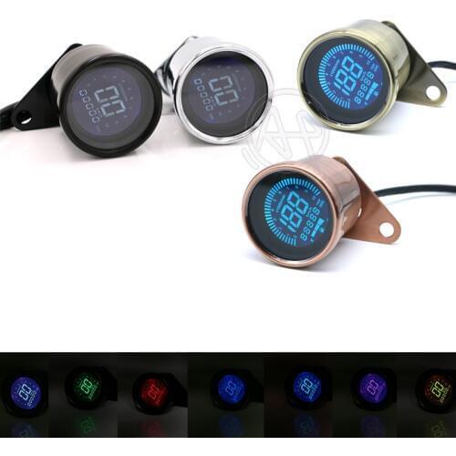 Universal Motorcycle Digital Motorcycle Speedometer Retro LCD Odometer Cafe Racer Tachometer indicator Scooter ATV Meter