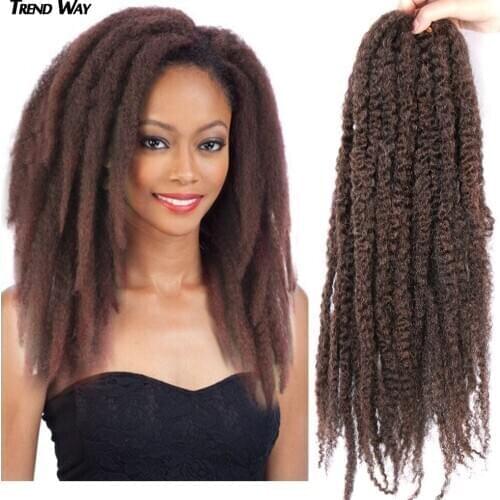18Inch Synthetic Afro Puff Marley Braids Hair Long Crochet Kinky Curly Hair Wonder Lady Hair Extensions Blonde Grey Red Summer