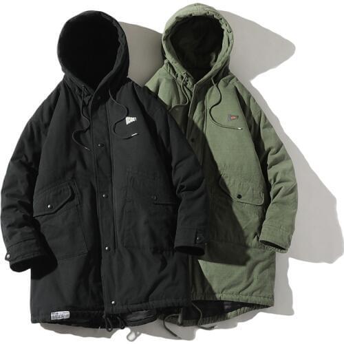 2019 retro long tooling cotton suit mens winter new thick warm coat jacket