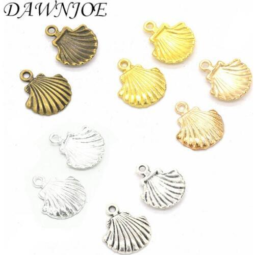 50pcs/lot 18*15mm Charms Shell Pendant DIY Making Bracelet necklace key chain Jewelry Supplies Accessories Findings