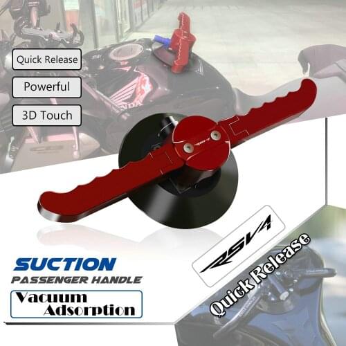 Quick Release Vacuum Hand Pump Suction Cup Passenger Handgrips Tank Grab Bar Handle Armrest for Aprilia RSV4 1000 FACTORY R/RR