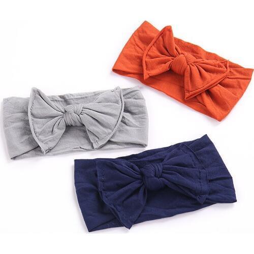 2019 New Fashion 12 Colors Big Bowknot Headband Baby Headbands Bow Hair Band Children Boy Girl Turban Head Wrap Hair Accessories