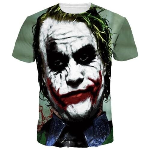 Boy Girl Halloween Joker 3D T shirt Funny Anime Character Poker T-shirt Summer Children Clothes Kids Camisetas Tshirts Camiseta