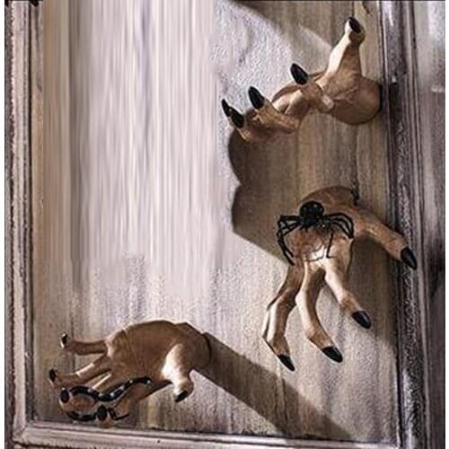 HOT Horrible Statue Ornament Simulation Witch Hand Decoration Wall Mounted Resin Craft for Home Halloween