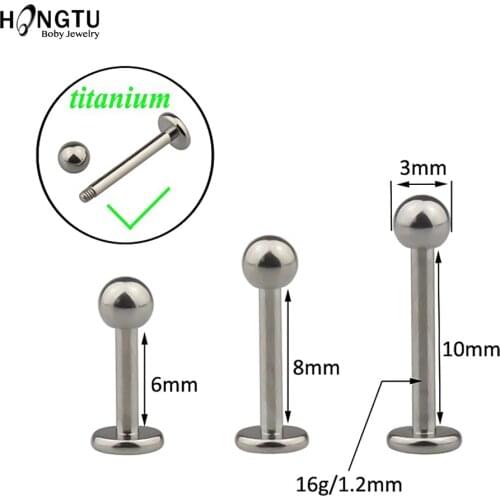 HONGTU 1PC 16G Titanium Tragus Piercings Labret Piercing Lip Rings Piercing Oreja Ear Cartilage Piercings Labret Body Jewelry