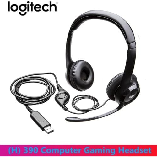 Logitech (H) 390 headset computer gaming Earplugs, wired professional stereo earbuds with microphone, game listening position