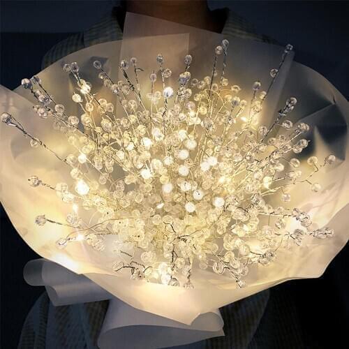 Beaded Stick Floral Beaded Sticks for DIY Bride Bouquet, Wedding Party Garland Decor, Table Centerpiece