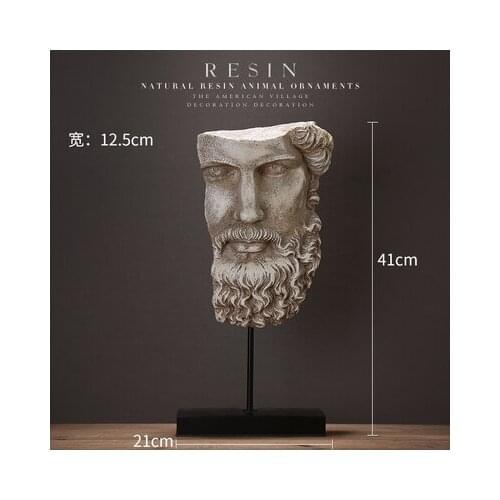 American country resin table top furnishings living room study art do old half-face hoary head home furnishing decorations