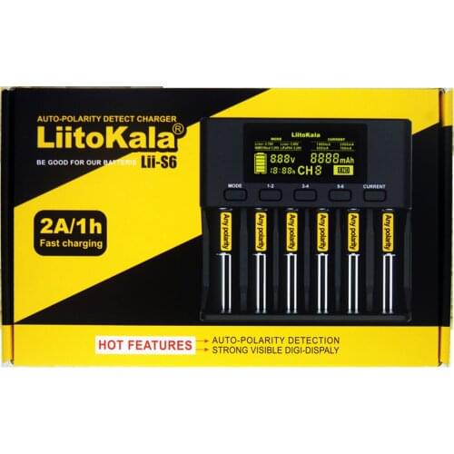 LII-S6 6 Slots Lithium NiMH 18650 Battery Charger for 14500 10440 Premium UK