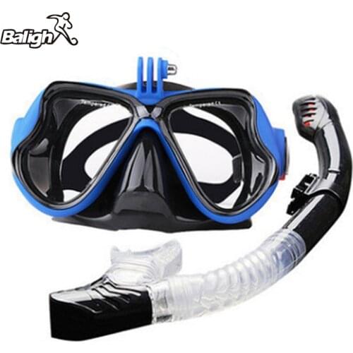Balight Snorkeling Mask Snorkel Tube Set Diving Mask Anti-Fog Swimming Diving Goggles Snorkel Tube For Underwater Sports Camera