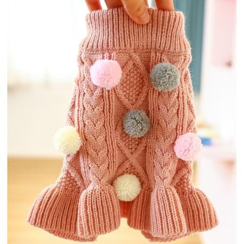 Warm Dog Clothes Dog Twist Knitting Sweater Pullover Cat Clothes Hairball Hoody Hoodies Coat Jacket Knit Dress Sweaters Winter