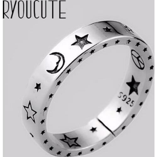 Original Design Popular Moon Star Finger Ring Simple Rings for Women Wedding Engagement Jewelry Gifts