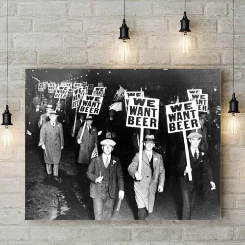 Beer Poster Black White Vintage Photo Prints Prohibition Home Brewery Gift Bar Decor Man Cave Wall Art Picture Canvas Painting