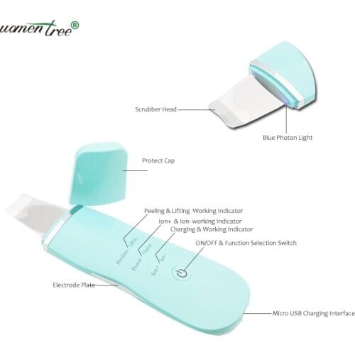 Portable Ultrasonic Face Skin Scrubber Aging Skin Makeup Dirt Oil Remove Whitening Firming Facial Skin Care Beauty Tools