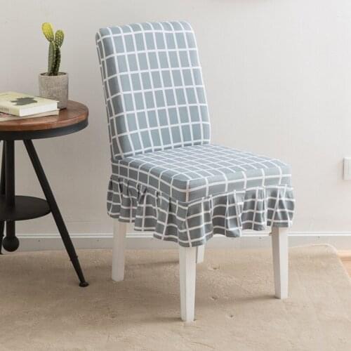 Simple Grid Printing Chair Covers Spandex Home Decor Comfort Dining Chair Cover Elastic Force Seat Cover Housse De Chaise