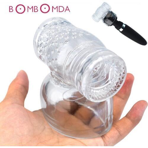 Transparent Big AV Wand Headgear Vibrators Caps For Male Sex Toys Magic Wand Head Accessories Body Massage Adult Sex Products