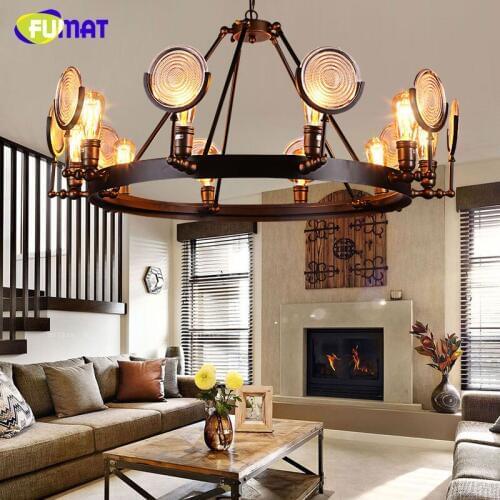 FUMAT Glass Pendant Lights Loft Industrial Antique Pendant Lamp For Living Room Bar Dinning Room Light Fitting Pendant Lamps