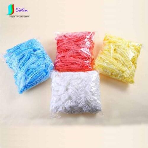 Thickening Waterproof Transparent Pleated Bar Elastic Band Folding Shower Disposable Cap O0013