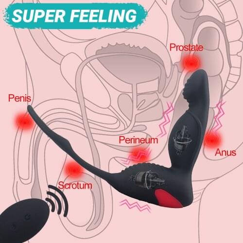 SWT Strap-on vibrators Anal Plug Male Vibrator Prostate Massager Stimulator Gay Adults Masturbator Sex Toys for A Couple Men