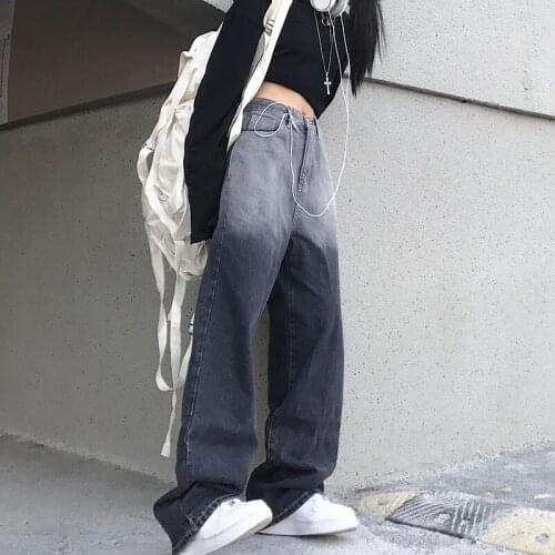 Woman Jeans High Waist Clothes Wide Leg Denim Clothing Blue Streetwear Vintage Quality 2021 Fashion Harajuku Straight Pants