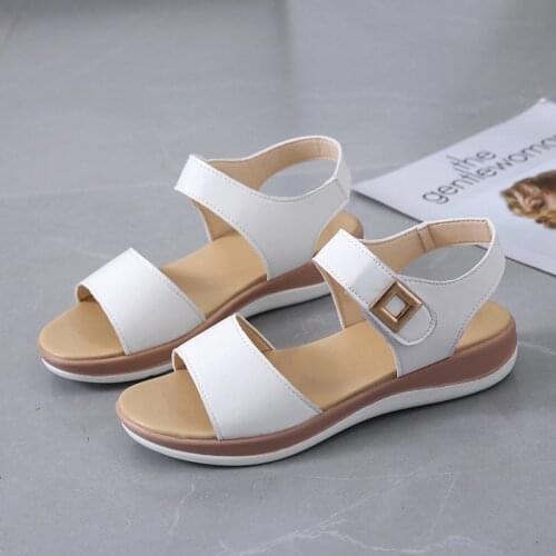 2021 New Women Sandals Comfy Roman Wedge Sandals Low Heels Beach Shoes Retro Womens Fashion Sandalia