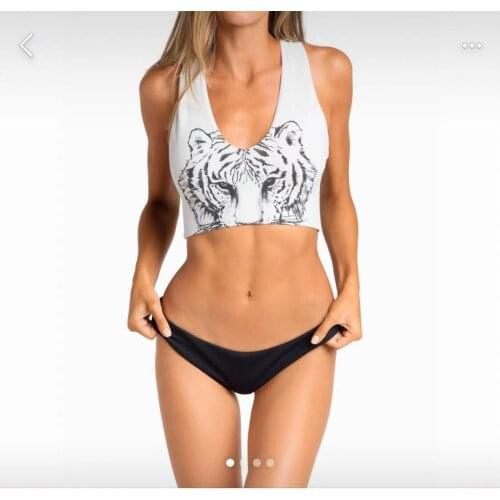 Women Swimming Suit Zipper Tiger Print Beachwear Patchwork Bikini 2021 Ladies Swimsuit Push Up Biquini Sexy Bikinis Set Swimwear