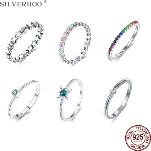 Colorful Rings For Women 925 Sterling Silver Ring luxury Shining Zircon Women‘s Rings Classic Fine Wedding Jewelry Simple Ring