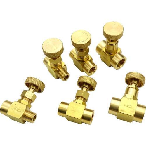 1/8" 1/4" 3/8" NPT BSP Brass Needle Valve 1000 PSI WOG Plumbing Propane Gauge