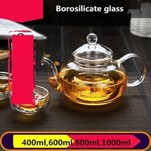 1pcs Manual Heat-resistant High Borosilicate Glass Teapot with Leakage Transparent Tea Pot Kung Fu Tea Set