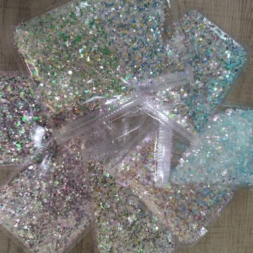 10g Mermaid Chunky Glitter Face ,Body ,Eye ,Hair Nail Festival Chunky Holographic Glitter Dimond Glitter Bulk Sequins In Opp Bag