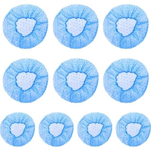 10Pcs Disposable Shower Hair Cap Stretchy Polka Dot Colorful Bath Hat Waterproof