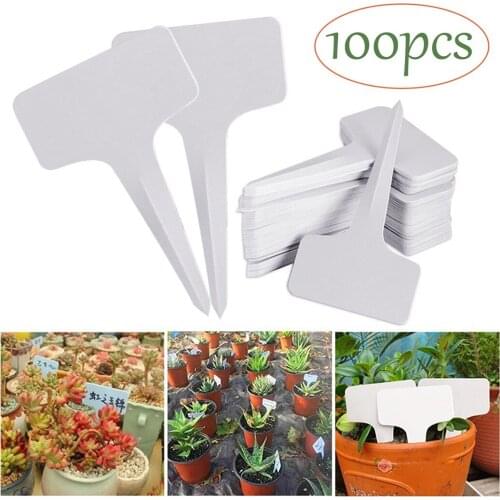 100PCS Garden Labels Gardening Plant Classification Sorting Sign Tag T-shaped Plastic Garden Succulent Label Plant Nameplate