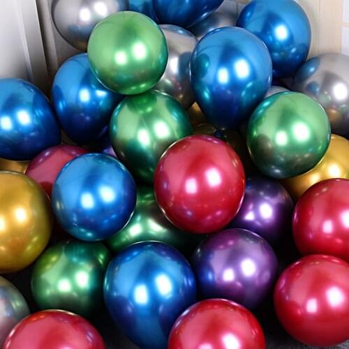 20/50pcs 5 Inch Pearl Metallic Latex Balloon Gold Round Metal Balloons Birthday Party inflate Air Globos Wedding Decor HL103