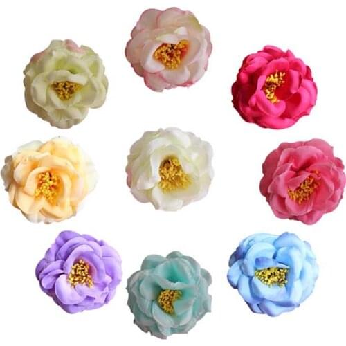30PCS,8.5CM Head Fake Fabric Camellia Artificial Silk Small Roses Heads,DIY Bouquet Arrangements,Wedding Decorations For Hair