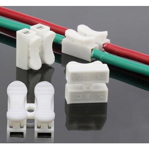 30PCS/Lot Quick Splice Lock Wire Connectors CH2 2Pins Electrical Cable Terminals 20x17.5x13.5mm