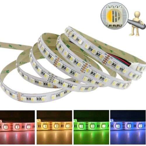5050 SMD 4 Colors IN 1 LED Chip LED Strip Light 60LEDs/M RGBW RGBWW IP20 IP65 Waterproof DC12V Flexible LED Tape