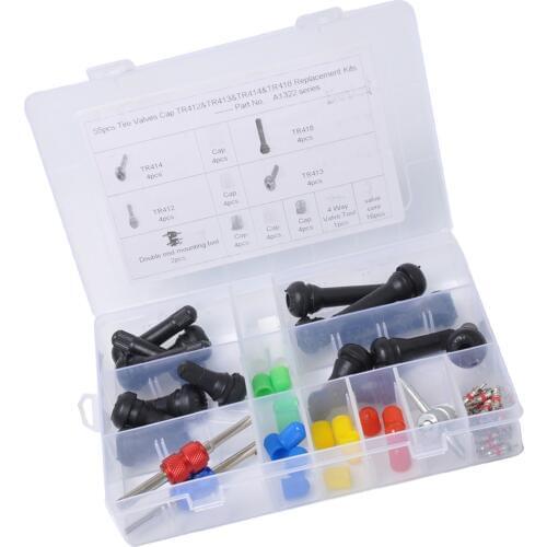 55pcs Auto TR412 TR413 TR414 universal car TR418 universal truck Replacement Tire Valve Core Kit