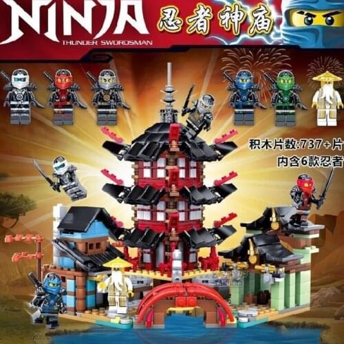 737Pcs Temple Set Diy Compatible Airjitzu Smaller Version Building Blocks Bricks Toy for Children Gift