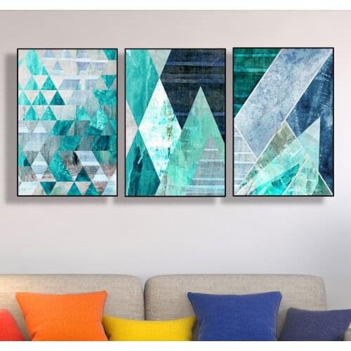 Abstract Color Block Decorative Painting Porch Light Luxury Painting Sofa Wall Painting Mural Poster Geometric design wall art