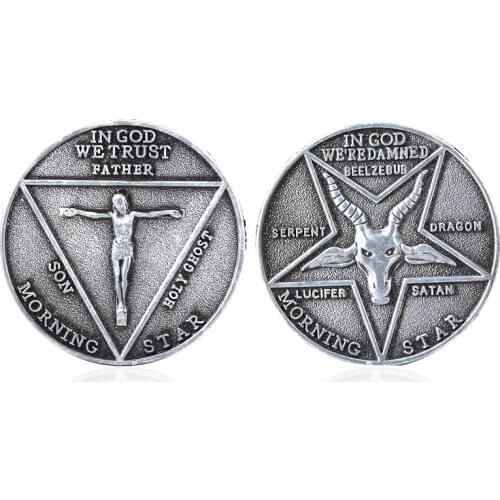 Anime Adult Lucifer Coin Judaism Jesus Satan Commemorative Coins Favorites Coin COS Accessories Costume Props Christmas Gift