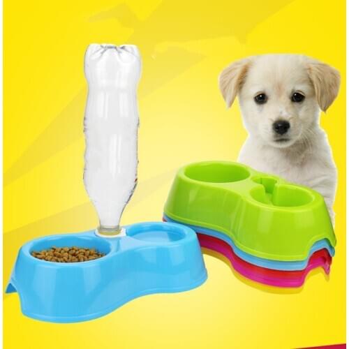 Convenience Pet Feeder Automatic Cat Water Fountain Double Dog Bowl Pet Water Dispenser French Bulldog Pet Food Bowls for Cats